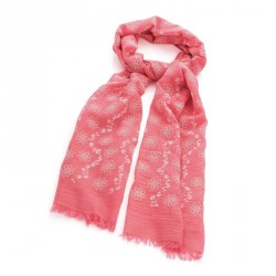 Scarf - Pink and gold colour glitter flower print scarf....