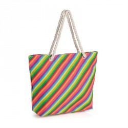 Bag - Rainbow print rope handle bag. - (BG31798)