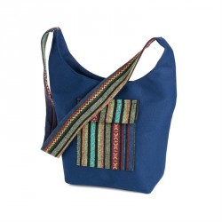 Bag - Blue tone tribal print cross body bag. - (BG31794)