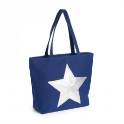 Bag - Blue and silver colour sequin star design bag. -...