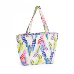 Bag - Blue tone feather design bag. - (BG31789)
