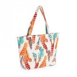 Bag - Peach tone feather design bag. - (BG31788)
