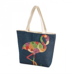 Bag - Blue flamingo design bag. - (BG31787)