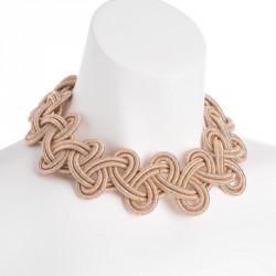 Necklace - Rose gold colour platted design thread -...