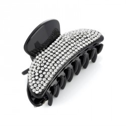 Hair clip - Black and crystal hair claw clip. - (HA31774)