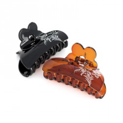 Hair clip set - Two piece tortoise and black colour...