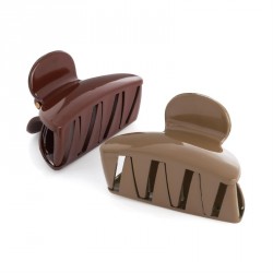 Hair clip set - Two piece khaki green and brown hair claw...