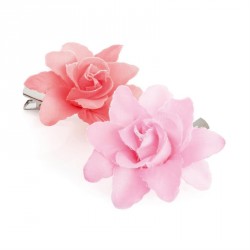Hair flower set - Two piece pink and peach colour hair...