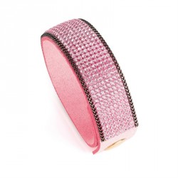 Bracelet - Pink suede effect pink crystal stud bracelet....