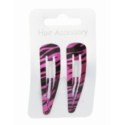 card of 2 bright coloured metallic zebra print 6cm...