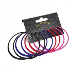 Earring set - Four pairs navy, black, white and fuchsia...
