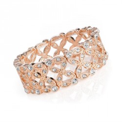 Bracelet - Light rose gold colour crystal elasticated...