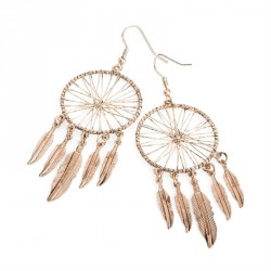 Earrings - Light antique rose gold colour dream catcher...