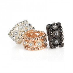 Ring set - Three pieces rose gold, silver & hematite...