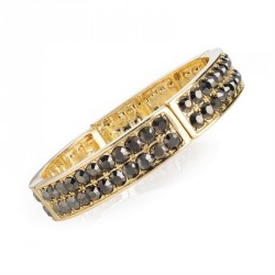 Bracelet - Gold and hematite colour crystal elasticated...