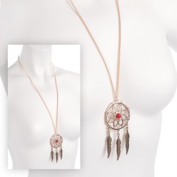Necklace - Antique shiny rose gold colour coral effect...