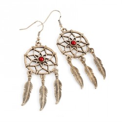 Earring - Antique rose gold colour coral bead effect...