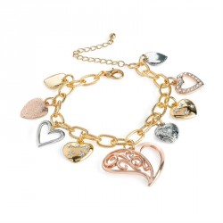 Bracelet - Three tone rose gold, gold and rhodium colour...