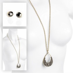 Necklace & Earring set - Burnished gold and hematite...