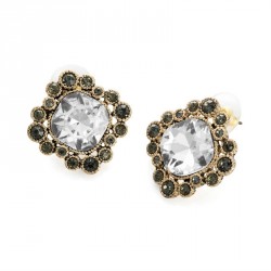Earring - Antique gold colour crystal and black diamond...
