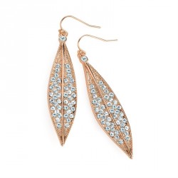 Earring - Rose gold colour crystal leaf design earrings....