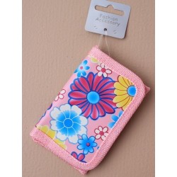 pink floral print purse. in 4 colours.