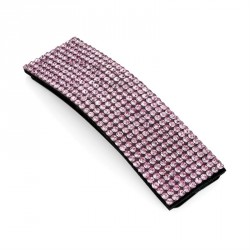 Hair clip - Pink colour crystal rectangle shape hair snap...