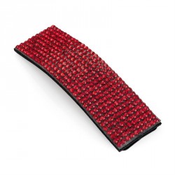 Hair clip - Red colour crystal rectangle shape hair snap...