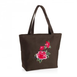 Bag - Brown and red flower design bag. - (BG31516)