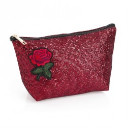 Bag - Red glitter effect make up bag. - (PC31514)
