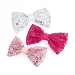 Hair clip set - Three piece white, pink and fuchsia pink...