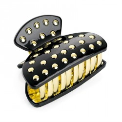 Hair clip - Black and gold colour stud look hair claw...
