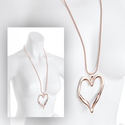 Necklace - Rose gold colour heart design chain necklace....
