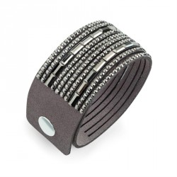 Bracelet - Hematite colour tone crystal bracelet. -...