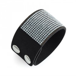 Bracelet - Crystal velvet look heat seal bracelet. -...