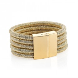 Bracelet - Five row gold colour thread bracelet with...