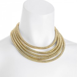 Necklace - Five row gold colour graduated thread necklace...