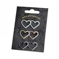 Earring set - Three pairs silver, gold and hematite...