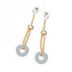 Earring - Two tone silver and gold colour crystal chain...