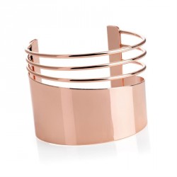 Bracelet - Rose gold colour cuff bangle. - (BA31395)