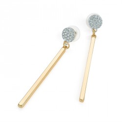 Earring - Two tone silver and gold colour crystal drop...