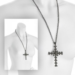 Necklace - Hematite and black diamond colour crystal...