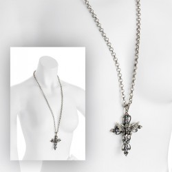 Necklace - Burnished silver colour AB crystal and crystal...