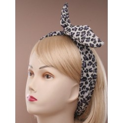 Bendy wire headband - Animal print chiffon fabric wired...