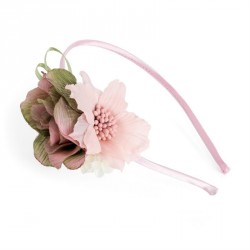 Hairband - Dusty pink tone flower headband. - (HA31318)