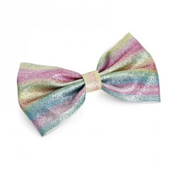 Hair bow - Multi rainbow glitter effect hair bow on clip....
