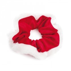 Hair scrunchie - Red and white velvet look hair scunchie....