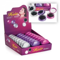Compact travel hairbrush - Twenty four piece round...