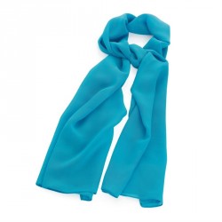 Scarf - Turquoise blue colour chiffon style scarf. -...