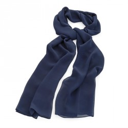 Scarf - Navy blue colour chiffon style scarf. - (SC31278)